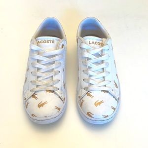 Kids Carnaby Metallic Gold Lacoste Sneakers Unisex Size 1Y